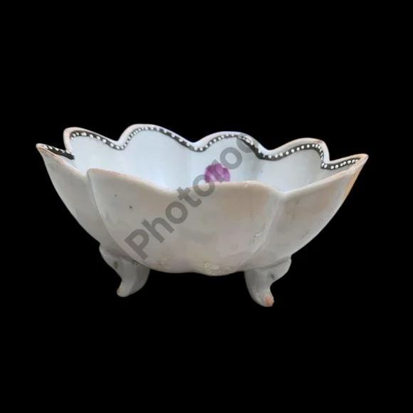 Hand Painted Ceramic Bowl with Floral Design - Picture 3 of 7